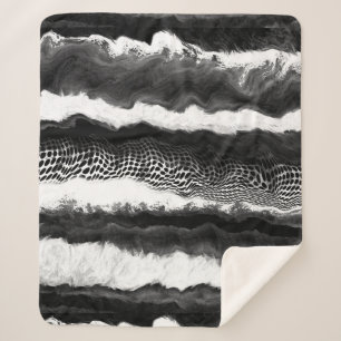 Manta Sherpa Resumen negro y blanco de arte de ilusión moderna