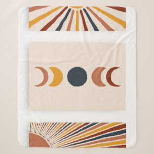 Manta Sherpa Resumen Posters de Sun Moon Boho