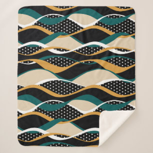 Manta Sherpa Resumen rayado, colorido patrón ondulado.