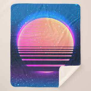 Manta Sherpa Resumen retro vintage de estilo geométrico de los 