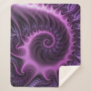 Manta Sherpa Resumen Vivid Guay Pink Purple Fractal Art Spiral
