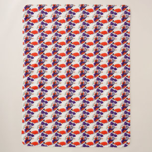 Manta Sherpa Retrato de gato - Naranja de arte gráfico audaz y