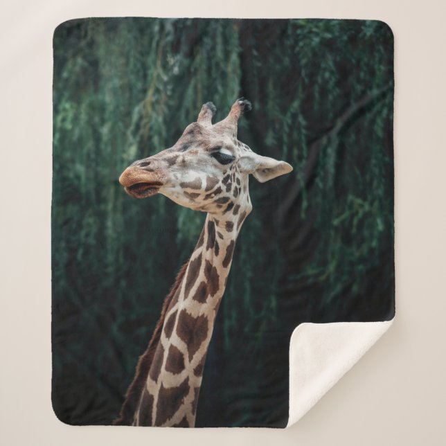 MANTA SHERPA RETRATO DE GIRAFFE CUTE (Anverso)