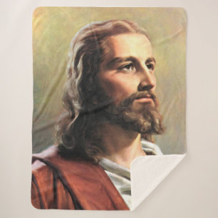 Manta Sherpa Retrato de Jesús