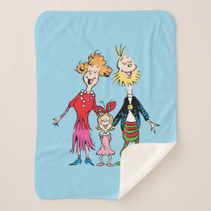 Manta Sherpa Retrato de la familia de Cindy Lou Who