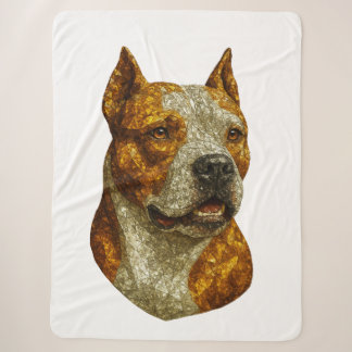 Manta Sherpa Retrato de perro de Pitbull