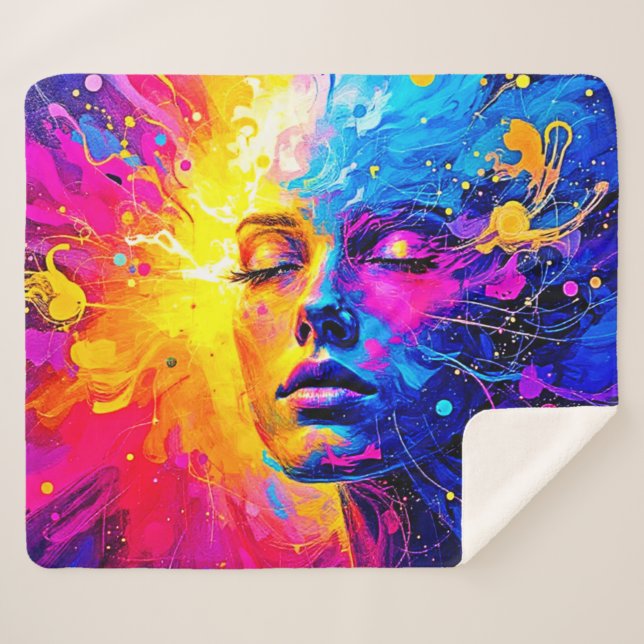 Manta Sherpa Retrato de radiación emocional (Anverso (horizontal))