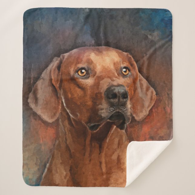 Manta Sherpa Retrato de Rhodesian Ridgeback (Anverso)