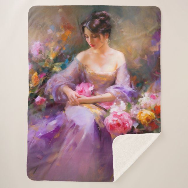 Manta Sherpa Retrato elegante (Anverso)