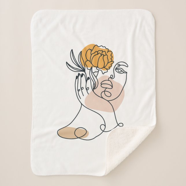 Manta Sherpa Retrato femenino (Anverso)