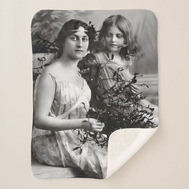 Manta Sherpa Retrato inmaduro de madre e hija (Anverso)