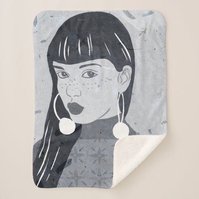 Manta Sherpa Retrato nocturno (Anverso)