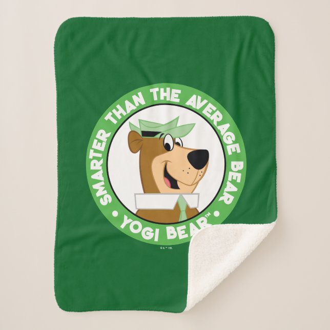 Manta Sherpa Retrato sonriente del oso de Yogi (Anverso)