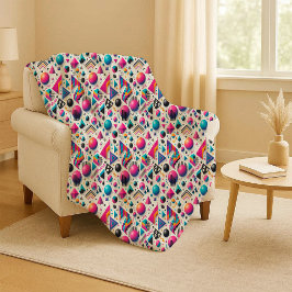 Manta Sherpa Retro 90s Memphis Geometric Neon Bold Sherpa Blank