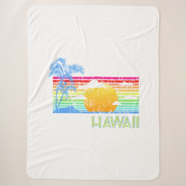 Manta Sherpa Retro Beach Hawaii Sunset (Anverso)