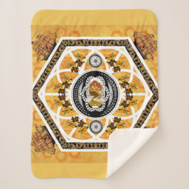 Manta Sherpa Retro de cosecha colorida con encaje y flores