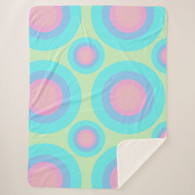 Manta Sherpa Retro de patrón geométrico (Anverso)