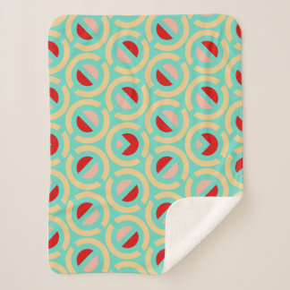 Manta Sherpa Retro de patrón geométrico