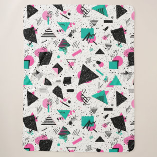 Manta Sherpa Retro Memphis Geometric Pattern