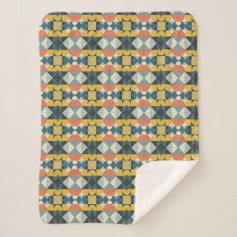 Manta Sherpa Retro Mid-Century Modern Geometric Pattern