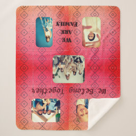 Manta Sherpa Retro Photo Soft Red Diamond