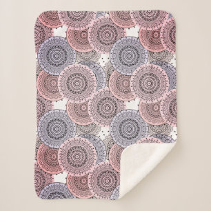 Manta Sherpa Retro, retro, beige, gris y elegante