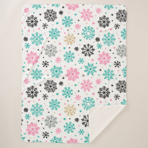 Manta Sherpa Retro Snowflakes