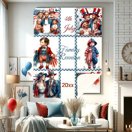 Manta Sherpa Reunión patriótica 6-Collage de fotos 4 de julio