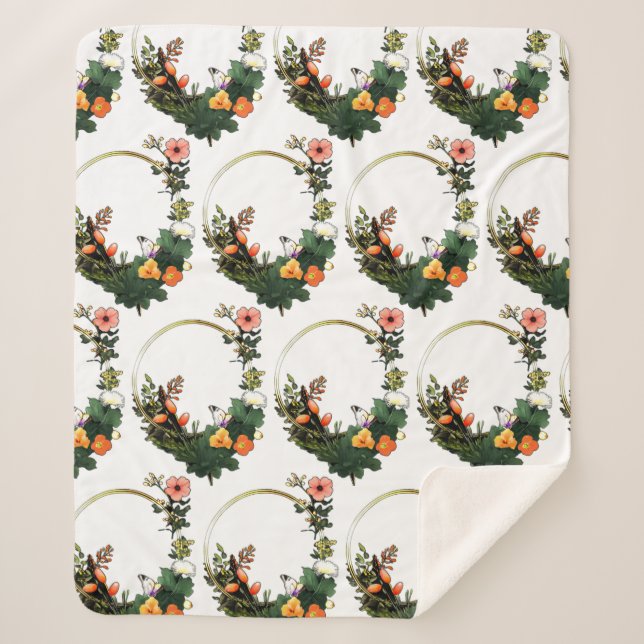 Manta Sherpa Ribavirina de flores g (Anverso)