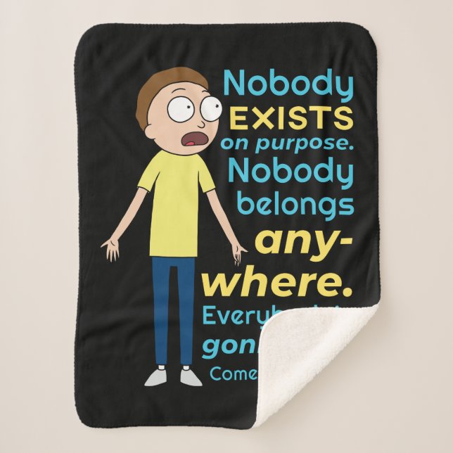 Manta Sherpa RICK AND MORTY™ | Nadie Existe A Propósito (Anverso)