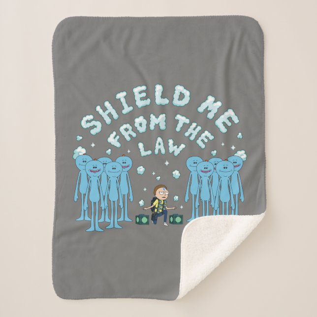Manta Sherpa RICK AND MORTY™ | Protegerme De La Ley (Anverso)