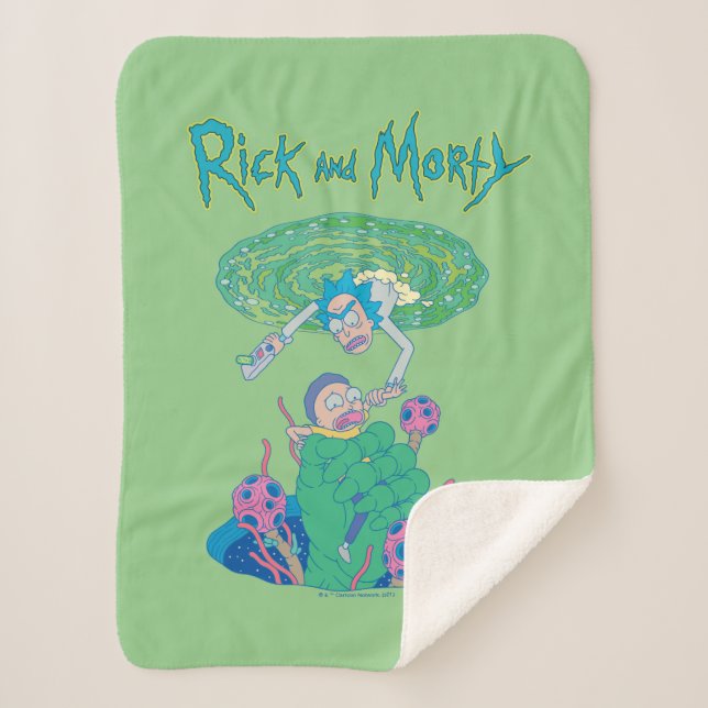 Manta Sherpa RICK AND MORTY™ | Rescate del portal (Anverso)