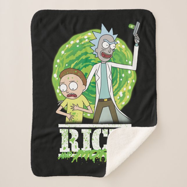 Manta Sherpa RICK AND MORTY™ | Splash verde (Anverso)
