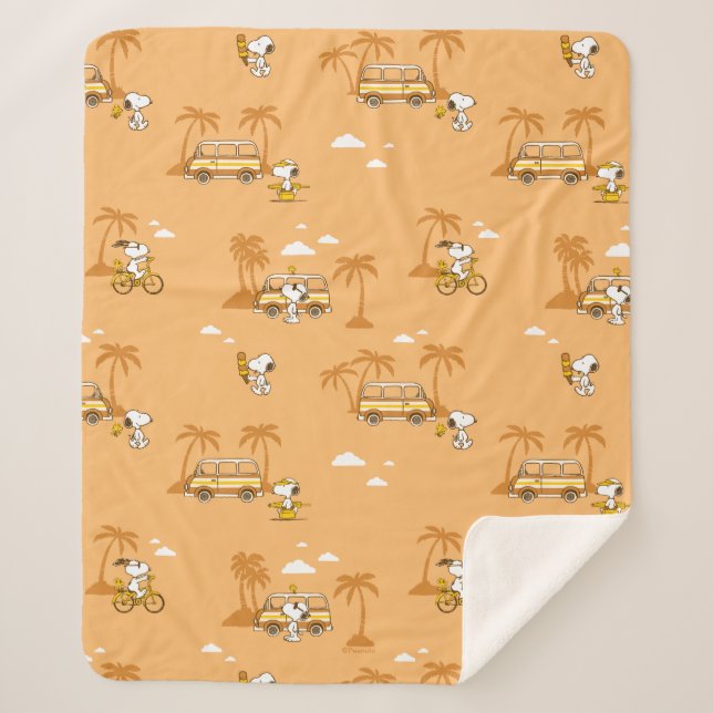 Manta Sherpa Road Trippin | Patrón de playa de cacahuetes Snoop (Anverso)