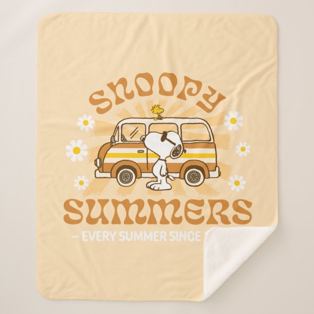 Manta Sherpa Road Trippin | Peanuts Snoopy Summers (Anverso)