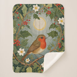 Manta Sherpa Robin y Holly festivos