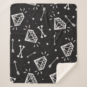 Manta Sherpa Roca gruesa: diamantes, patrón de huesos.