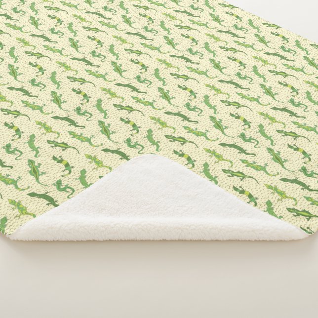 Manta Sherpa Rock Climbing Geckos en amarillo - patrón sin fisu (3/4)