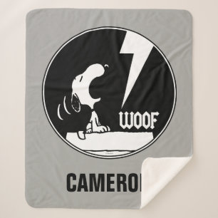 Manta Sherpa Rock Tees   Snoopy Howling   Añadir su nombre