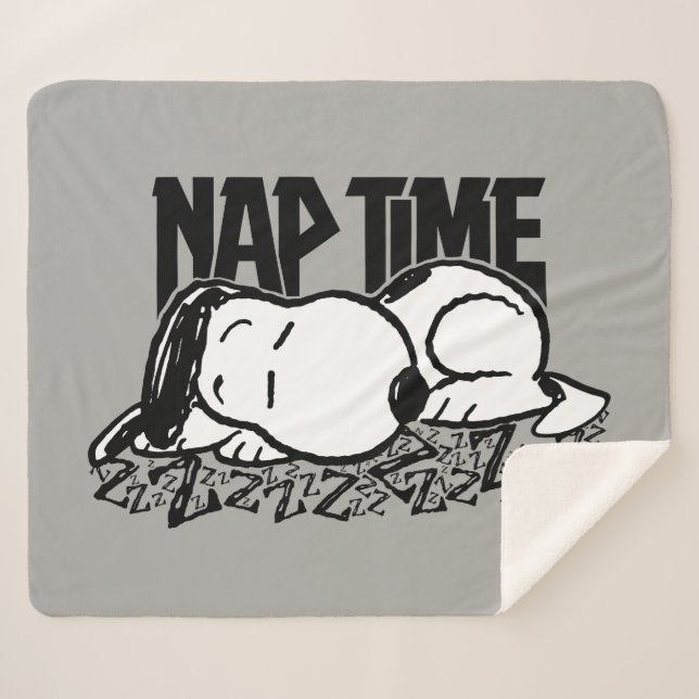 Manta Sherpa Rock Tees | Tiempo de Nap Snoopy (Anverso (horizontal))