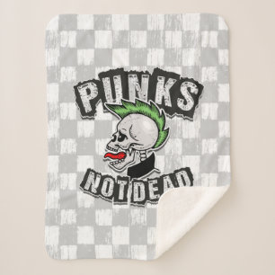 Manta Sherpa Rockero de Punk Mohawk sin cráneo muerto