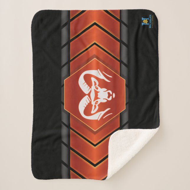 Manta Sherpa Rockford Rams #2 Sherpa Blanket (Anverso)