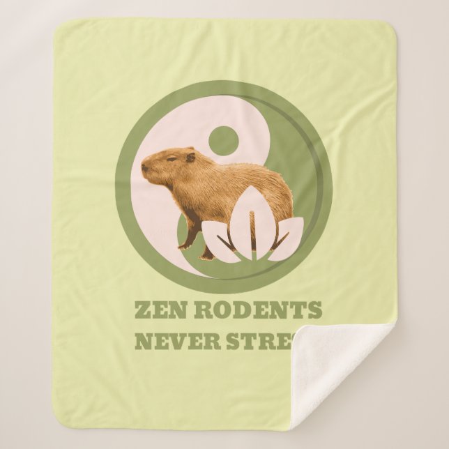 Manta Sherpa Roedores Zen Nunca Estrés Humor de Capybara (Anverso)