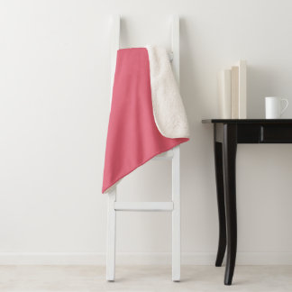 Manta Sherpa Rojizo Coral Melón Rosa Color Sólido