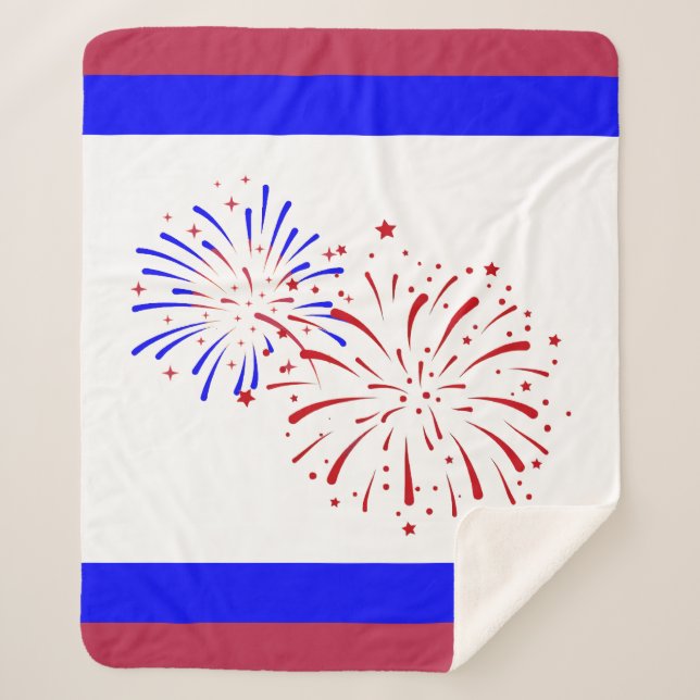 Manta Sherpa Rojo, blanco y azul (Anverso)