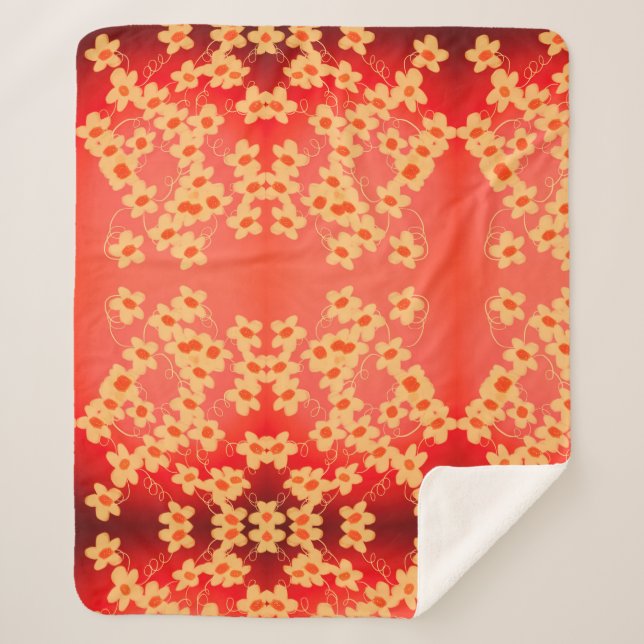 Manta Sherpa Rojo con Naranja (Anverso)