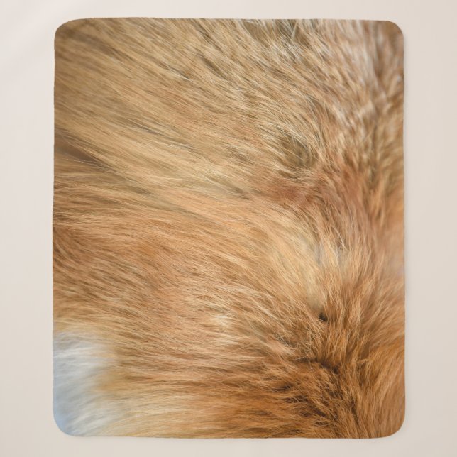 Manta Sherpa Rojo Fox Fur Pattern Tile (Anverso)