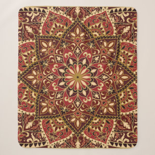 Manta Sherpa Rojo oriental: Alfombra floral vintage