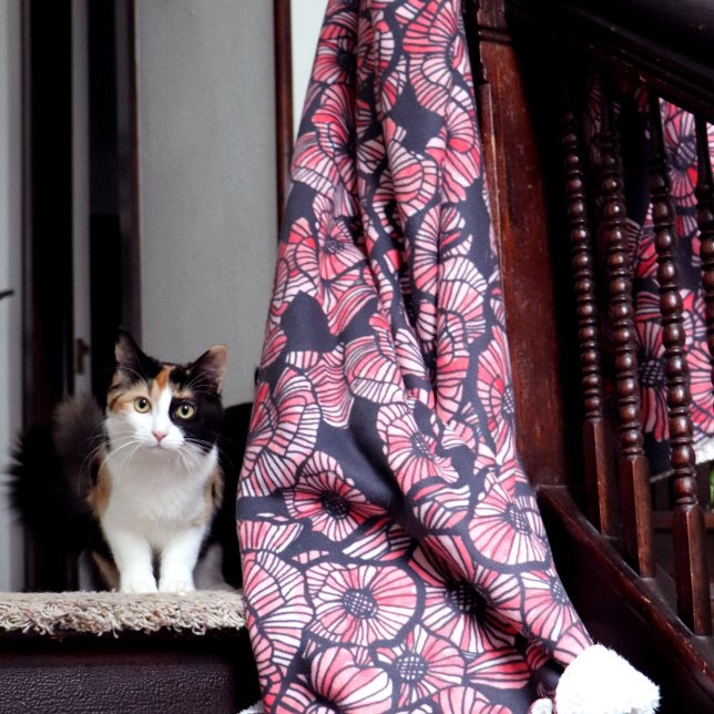 Manta Sherpa Rojo Poppies Flores rojas flor de amapola Jardín d (Subido por el creador)