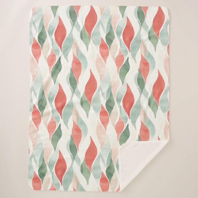 Manta Sherpa Rojo Verde Crema Menta Blanco Navidad (Anverso)